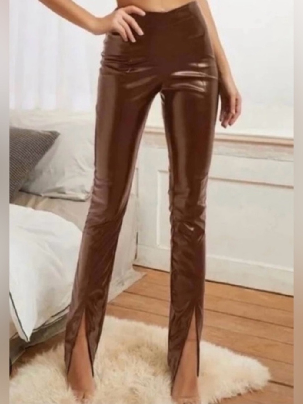 S BETRO SIZE MEDIUM M BROWN LEATHER PANTS LOT5903